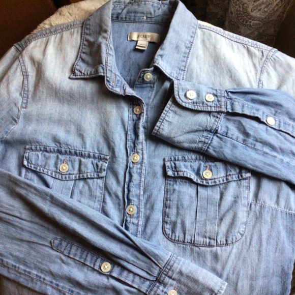 J Crew 100% Cotton Denim Shirt * EUC* XS/S - Picture 8 of 8